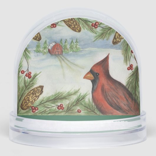 Christmas Cardinal Snow Globe  (正面)