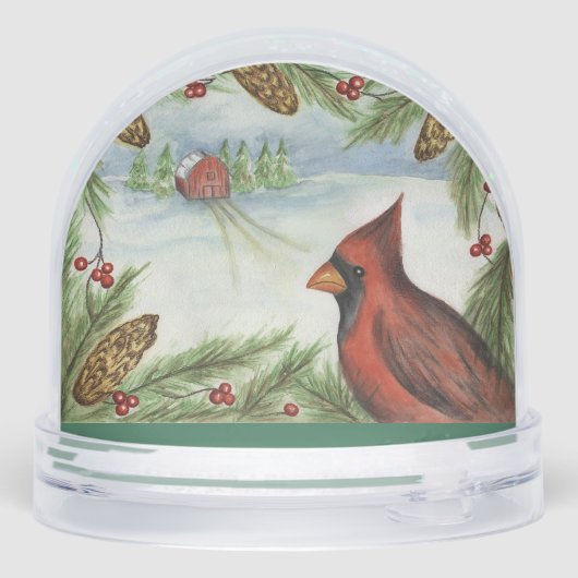 Christmas Cardinal Snow Globe  (裏面)