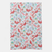 Christmas Cardinals Midcentury Modern キッチンタオル (縦)