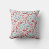 Christmas Cardinals Midcentury Modern クッション (正面)