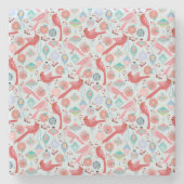 Christmas Cardinals Midcentury Modern ストーンコースター (正面)