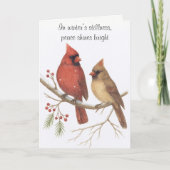 Christmas Cardinals Wildlife Holiday Card シーズンカード (正面)