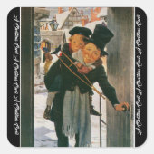 Christmas Carol "Bob Cratchit and Tiny Tim スクエアシール (正面)