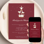 Christmas Carol carolling goose invitation 招待状