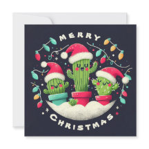 Christmas Carolers Potted Santa Cactus Plants