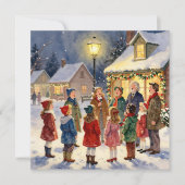 Christmas Carolers Vintage Holiday シーズンカード (正面)