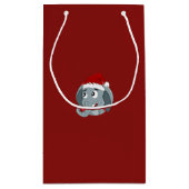 Christmas cartoon with a cute elephant small gift  スモールペーパーバッグ (裏面)