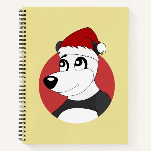 Christmas cartoon with cute panda bear notebook ノートブック (正面)