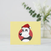 Christmas cartoon with cute panda bear postcard ポストカード (スタンド正面)