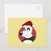 Christmas cartoon with cute panda bear postcard ポストカード (正面/裏面)