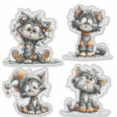 Christmas Cat  シール (正面)