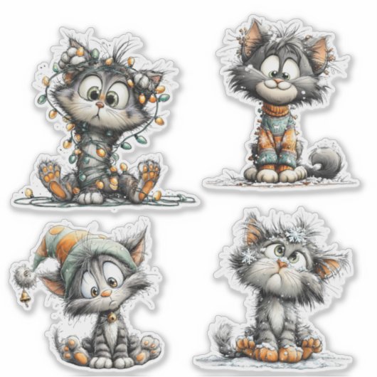 Christmas Cat シール (正面)