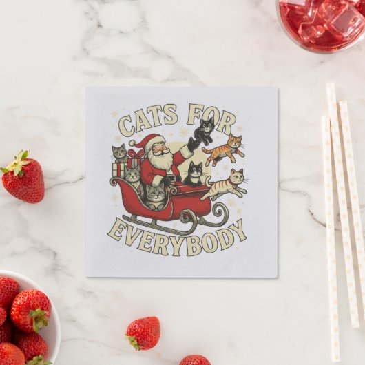 Christmas Cat スタンダードカクテルナプキン (インサイチュ)