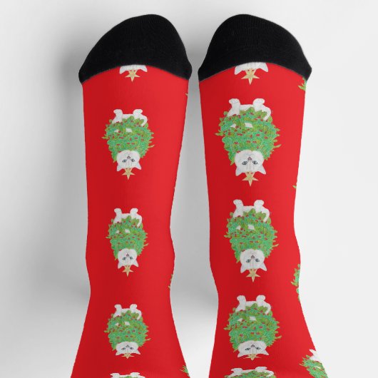 CHRISTMAS CAT ソックス (上部)