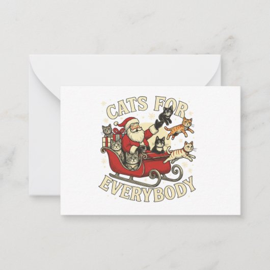 Christmas Cat ノートカード (正面)