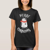 Christmas Cat Annoyed  Santa Hat & X mas Light Cat Tシャツ (正面)