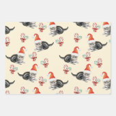 Christmas Cat & Candy Cane, Men & Kids ラッピングペーパーシート (正面2)