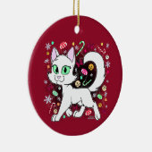 Christmas Cat Ceramic Ornament (Red) セラミックオーナメント (右)