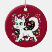 Christmas Cat Ceramic Ornament (Red) セラミックオーナメント (裏面)