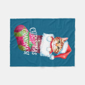 Christmas Cat _ Christmas At Grandma Cat _ Cute Ca フリースブランケット (正面(横))