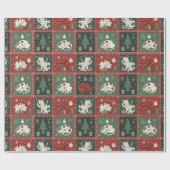 Christmas Cat Cute Holiday Kitty in Santa Hat with ラッピングペーパー (フラット)