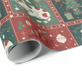 Christmas Cat Cute Holiday Kitty in Santa Hat with ラッピングペーパー (ロールコーナー)