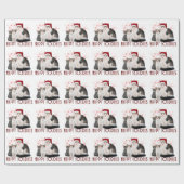 Christmas Cat Family Pink Snowflake ラッピングペーパー (フラット)