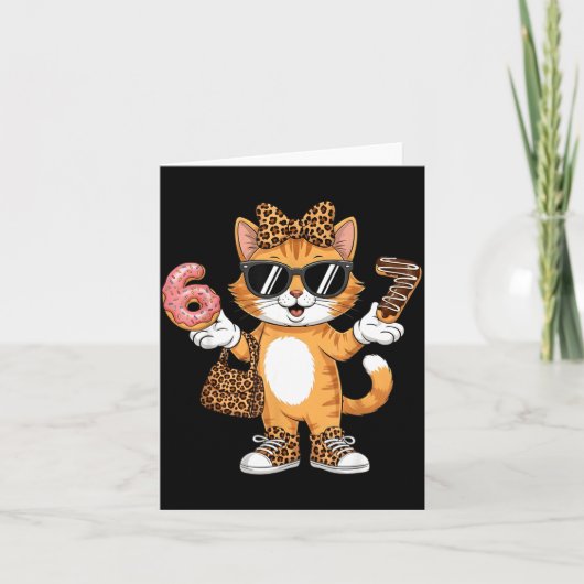 Christmas Cat For Women 6 7 Tee Meme Leopard Bow X カード (正面)