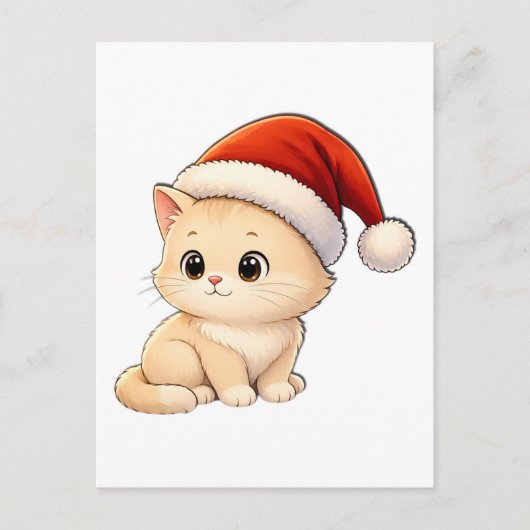 Christmas Cat Greeting Card ポストカード (正面)