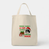 Christmas Cat Handy Holiday Carryall for Cat Lover トートバッグ (裏面)