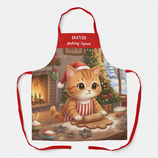 Christmas Cat Holiday Baking Apron エプロン (正面)