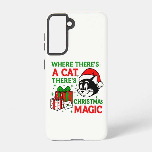 Christmas Cat Holiday Tech Accessory for cat lover Samsung Galaxyケース (裏面)