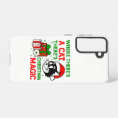 Christmas Cat Holiday Tech Accessory for cat lover Samsung Galaxyケース (裏面横)