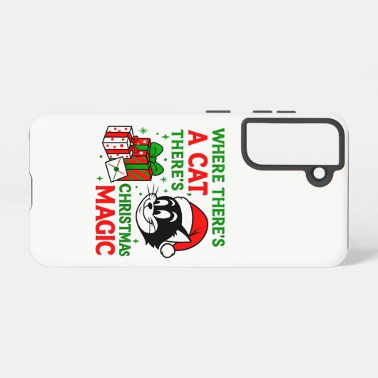 Christmas Cat Holiday Tech Accessory for cat lover Samsung Galaxyケース (裏面横)