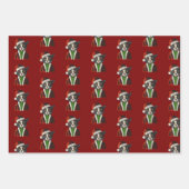 Christmas Cat in Santa Claus Coat Sweater Hat ラッピングペーパーシート (正面3)