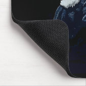 Christmas Cat In Santa Hat Holding A Gun And Dinos マウスパッド (コーナー)