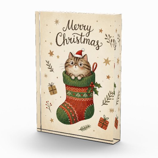 Christmas Cat in Stocking フォトブロック (右)