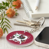 Christmas Cat Keychain (Red) キーホルダー (正面右)