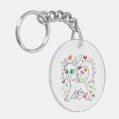 Christmas Cat Keychain (White) キーホルダー (正面左)