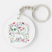 Christmas Cat Keychain (White) キーホルダー (裏面)