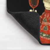 Christmas Cat Likes Cute Cat Drinking Wine With Sa マウスパッド (コーナー)