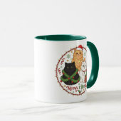 Christmas Cat Mug - Festive Holiday Coffee Cup マグカップ (正面右)