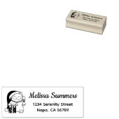 Christmas Cat Return Address ラバースタンプ (押印)