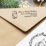 Christmas Cat Return Address Label セルフインキングスタンプ<br><div class="desc">Christmas Cats Return Address label features a cute,  festive kitty,  ready for the holidays,  and all tangled up in holiday lights! Matching cards available in my shop!</div>