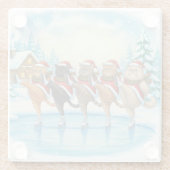 Christmas Cat Skaters, Glass Coaster ガラスコースター (裏面)
