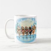 Christmas Cat Skaters, Glass Coaster コーヒーマグカップ (左)