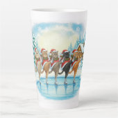 Christmas Cat Skaters, Latte Mug カフェラテマグ (正面)