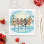 Christmas Cat Skaters, Napkins スタンダードランチョンナプキン (インサイチュ)