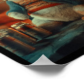 Christmas Cat Smoking Cigarette Meme Gen Z  ポスター (角)