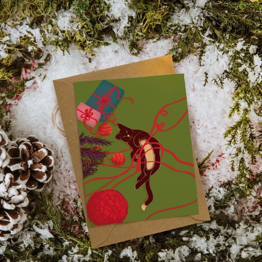 Christmas Cat Tangle – Festive Kitty Playtime 招待状